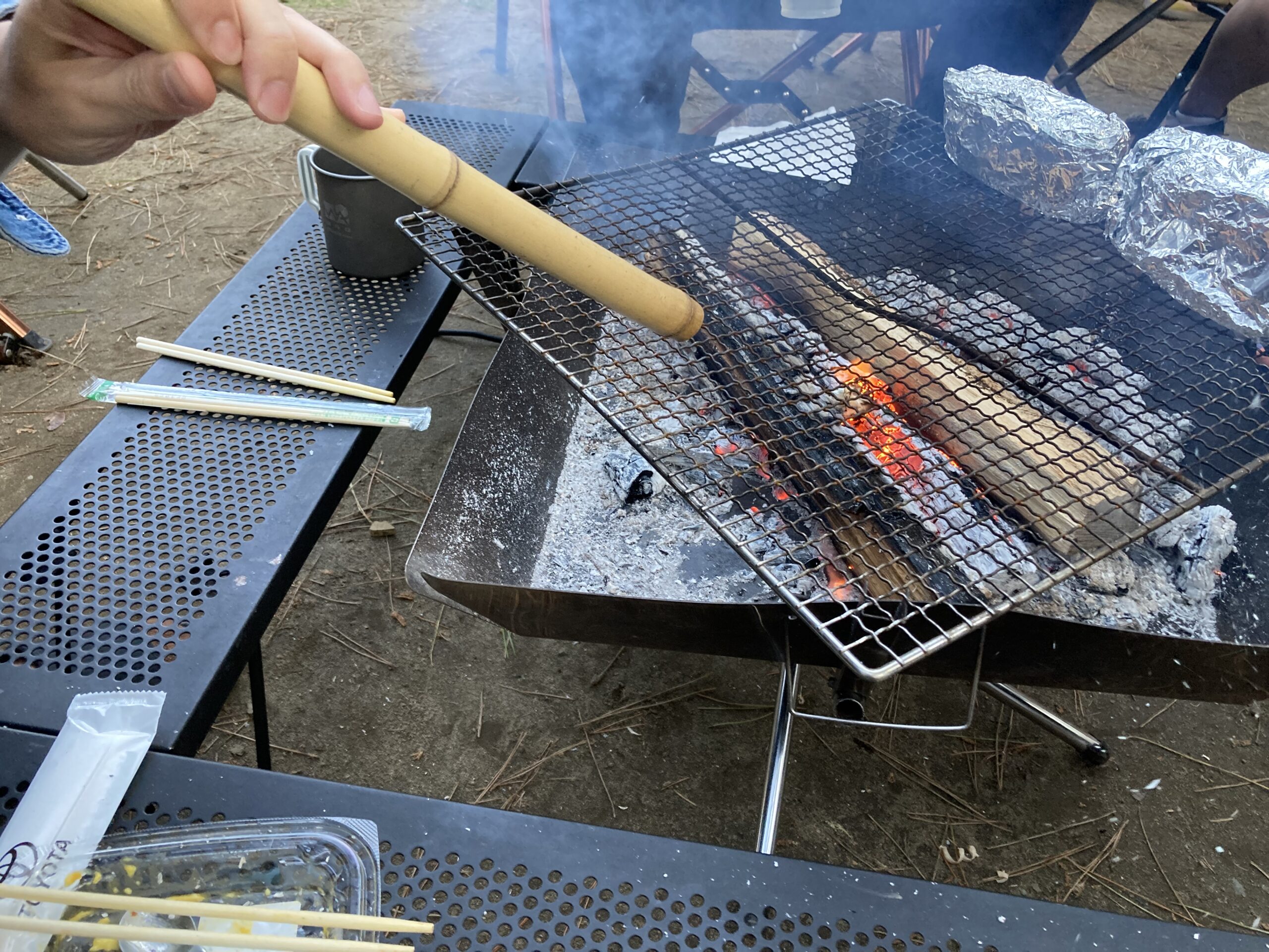 キャンプ飯ロートビーフ焚き火